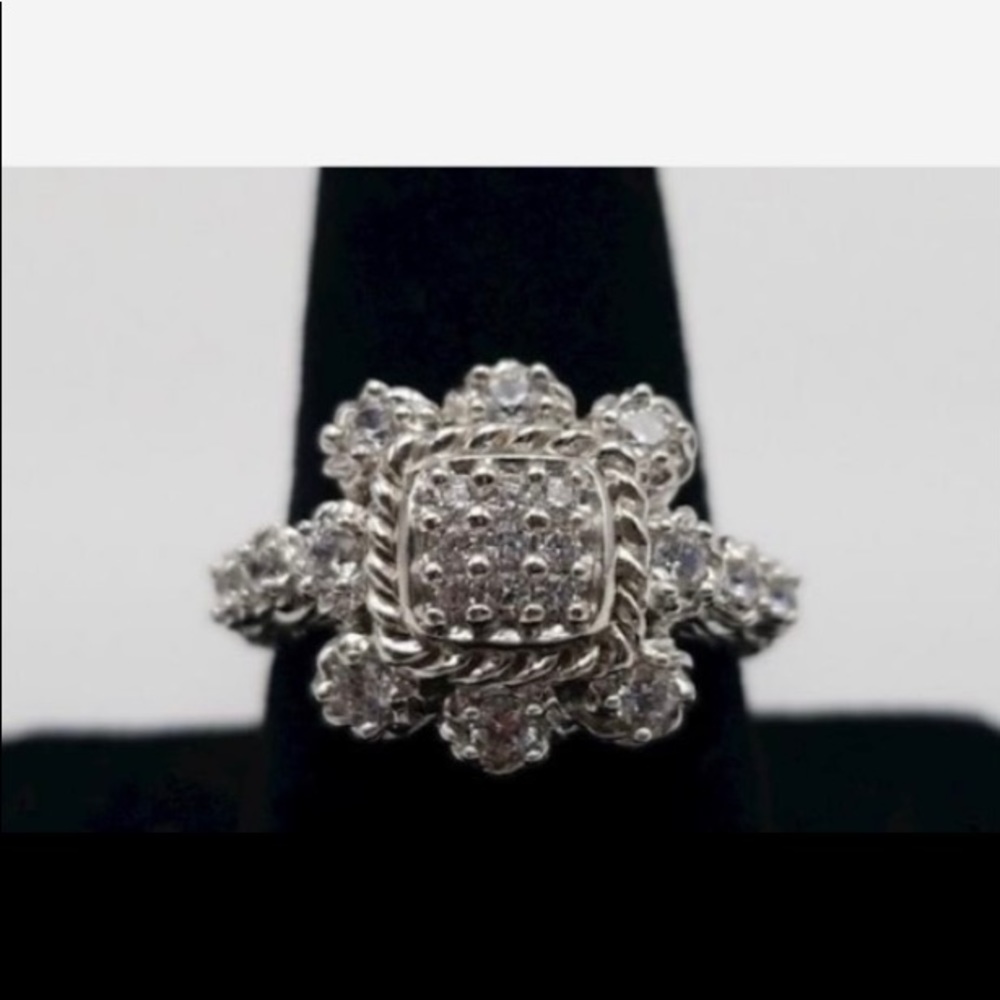 JUDITH RIPKA Sterling Silver CZ Ring Size 8.25